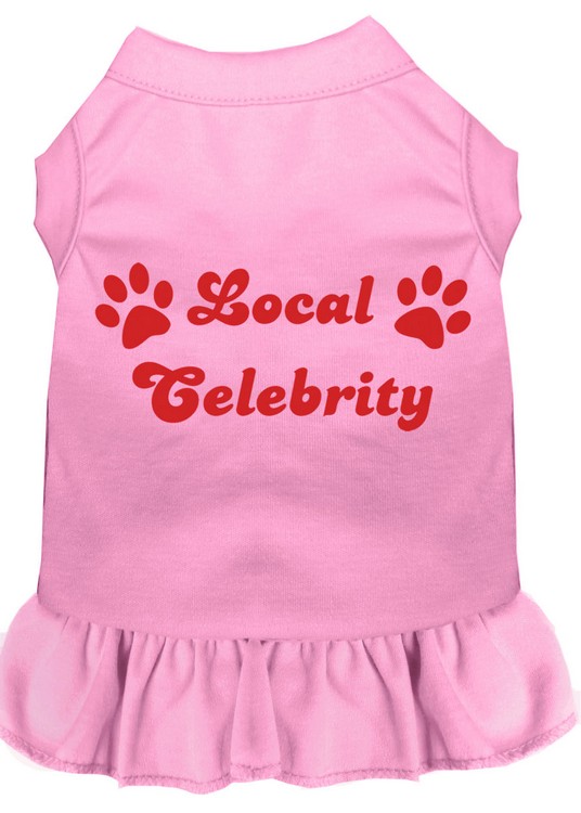 Local Celebrity Screen Print Dress Light Pink Lg